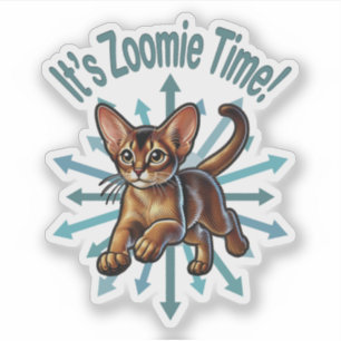 Adesivo É hora do Zoomie Gato Persa Abissínio