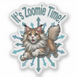 Adesivo É hora do Zoomie Maine Coon Cat
