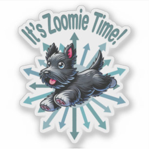 Adesivo É hora do Zoomie Scottish Terrier
