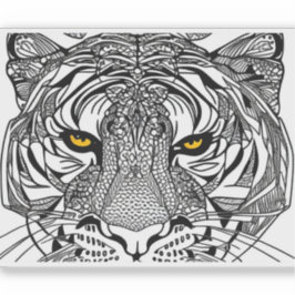 Adesivo E.J. Dourado Tigre Face Removível Vinil