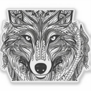 Adesivo E.J. Dourado Wolf Face Removable Vinyl