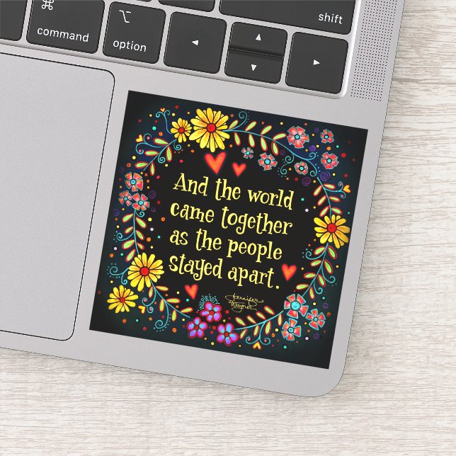 Adesivo E o mundo juntou-se à inspirividade divertida (Detalhe)