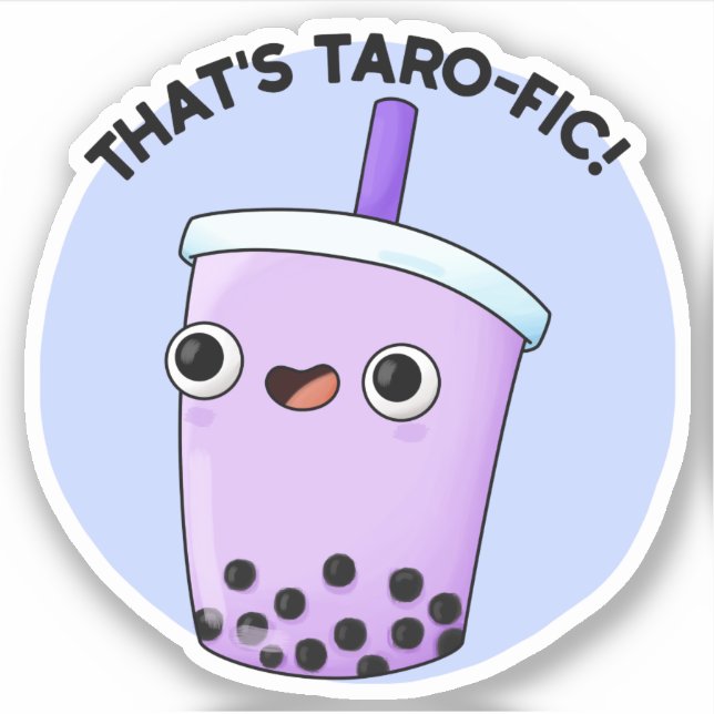 Adesivo É o Taroffic Funny Boba Tea Pun (Frente)