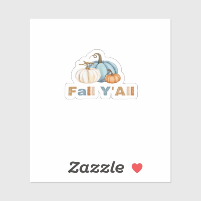 Adesivo É outono Y'all, Fall Season, Pumpkins (Folha)