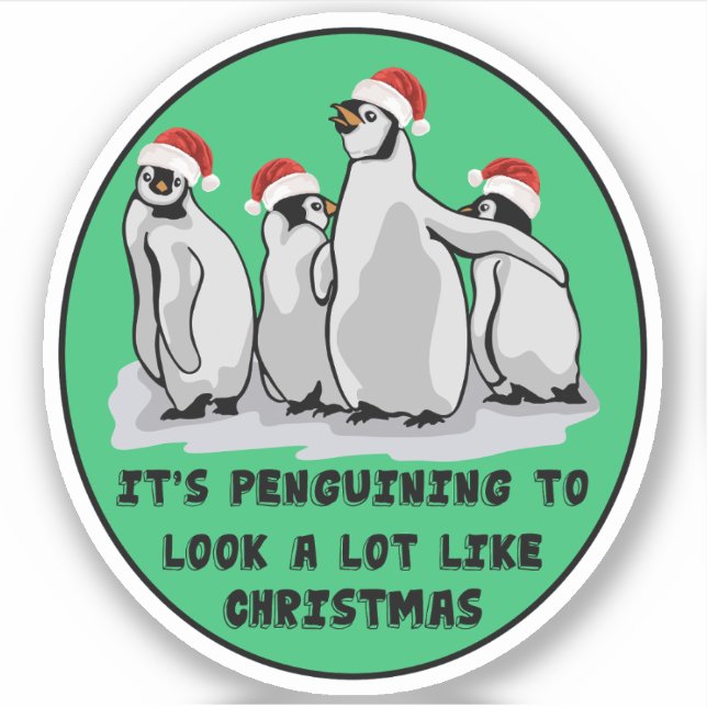 Adesivo É pinguinagem parecer muito com o Natal (Frente)