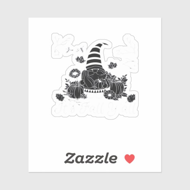 Adesivo É "Pumpkin Gnomo Autumn Tree Hello Fa" (Folha)