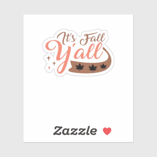 Adesivo É "Queda Y'all", "Queda Pumpkin Skeleton Creepy Le (Folha)