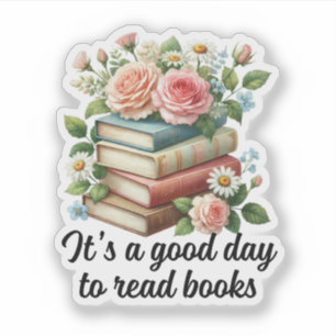 Adesivo É um bom dia para ler livros