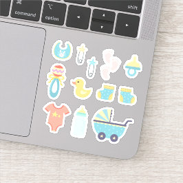 Adesivo É um Chá de fraldas azul