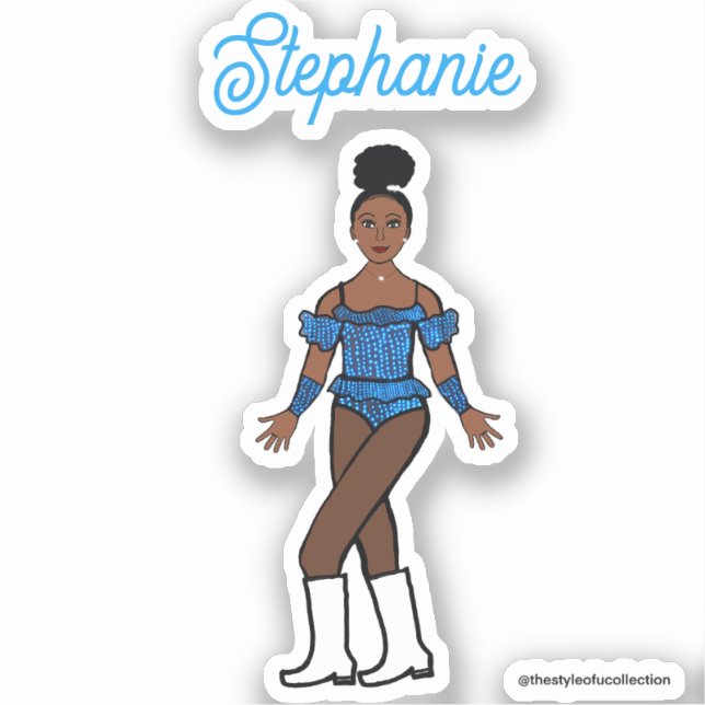 Adesivo E um nome Dancer Stickers Blue Stones (Frente)