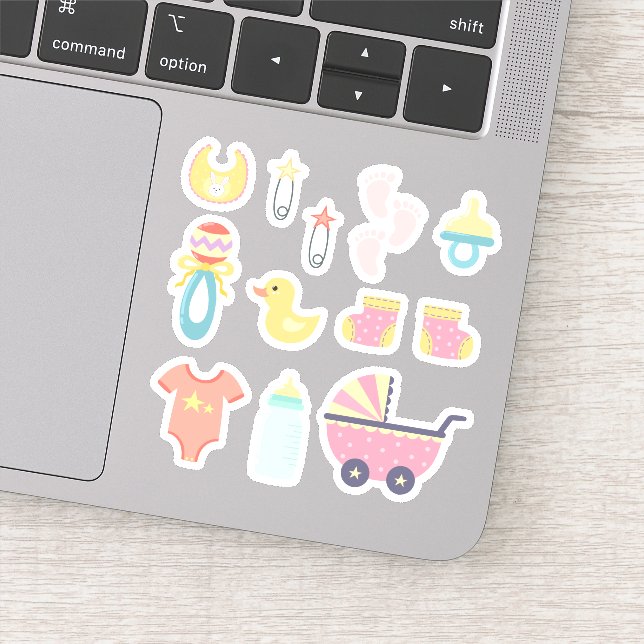 Adesivo É uma Chá de fraldas Rosa Menina (Detalhe)