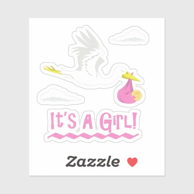 Adesivo É uma garota! (Folha)