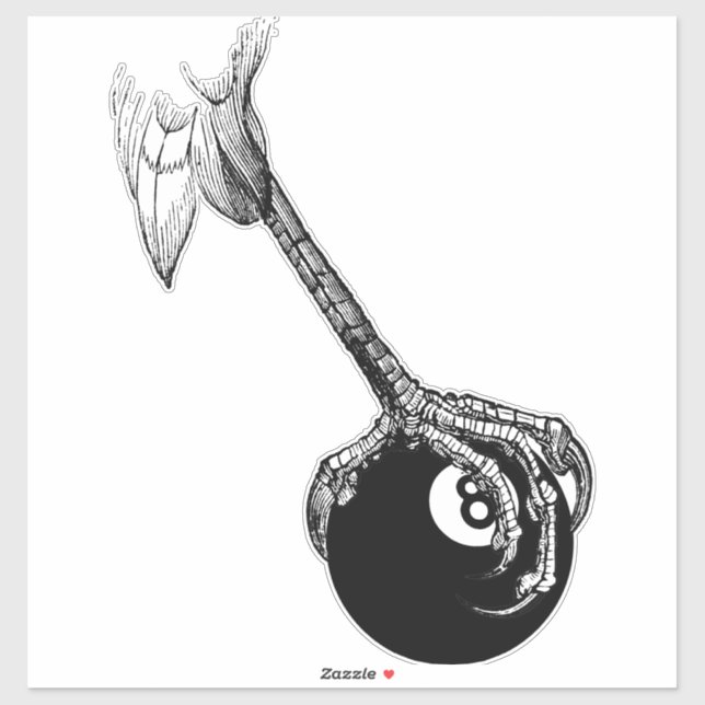 Adesivo Eagles Claw 8 ball Piscina Billiards Game Art (Folha)