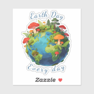Adesivo Earth Day Every Day Nature Planet Design