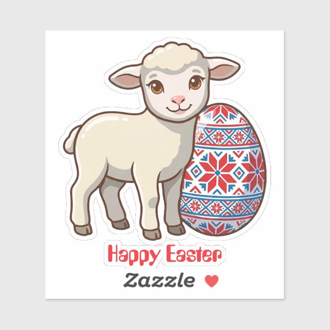 Adesivo Easter Lamb Vinyl Sticker | Personalized Name (Folha)