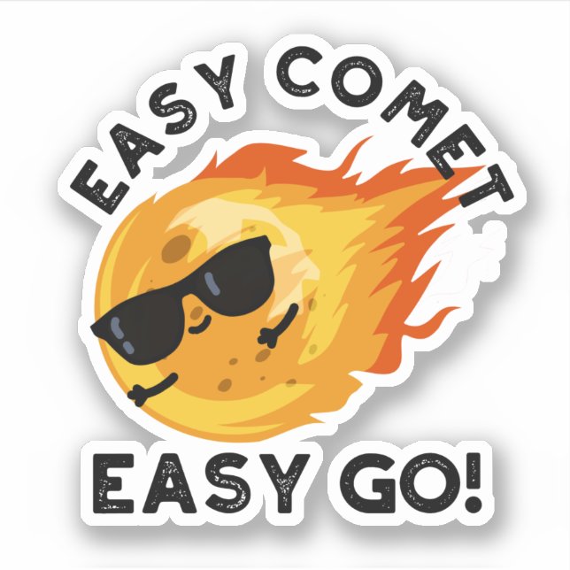 Adesivo Easy Comet Easy Go Engraçado Astronomia Pun (Frente)