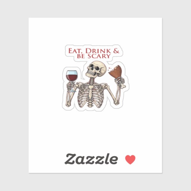 Adesivo Eat Drink And Be Scary Minimal Clean (Folha)