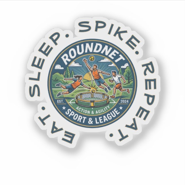 Adesivo Eat. Sleep. Spike. Repeat. (Frente)