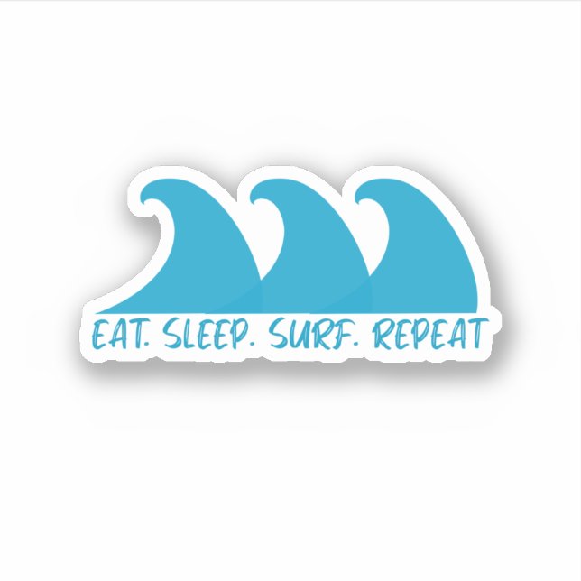Adesivo Eat Sleep Surf Repeat (Frente)
