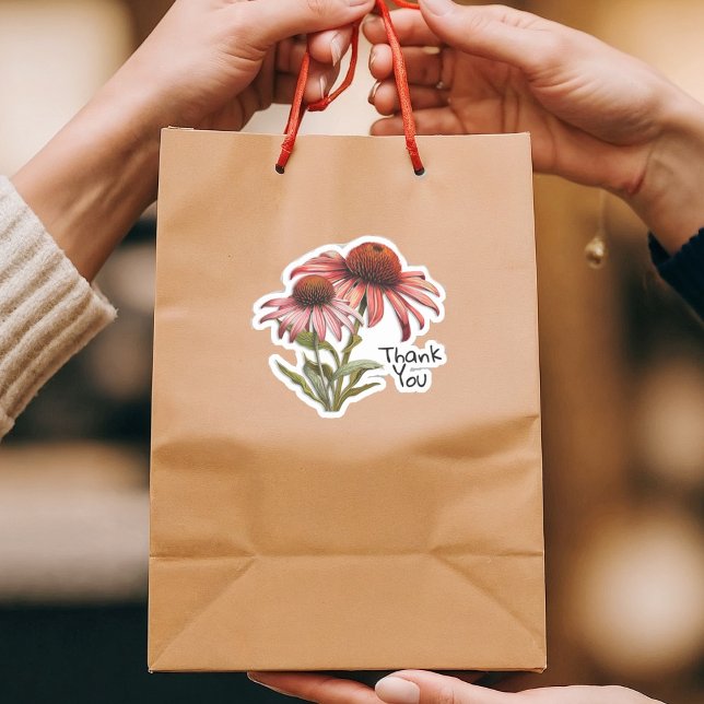 Adesivo Echinacea Purple Coneflower Obrigado (Criador carregado)