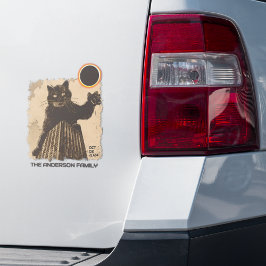 Adesivo Eclipse Solar Anular Engraçado Gato 2 de Outubro d
