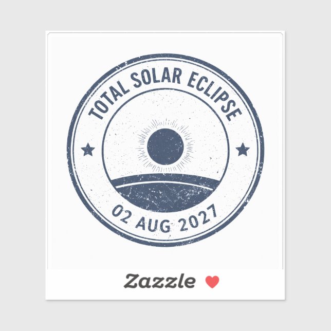 Adesivo Eclipse Solar de 2 de Agosto de 2027 (Folha)
