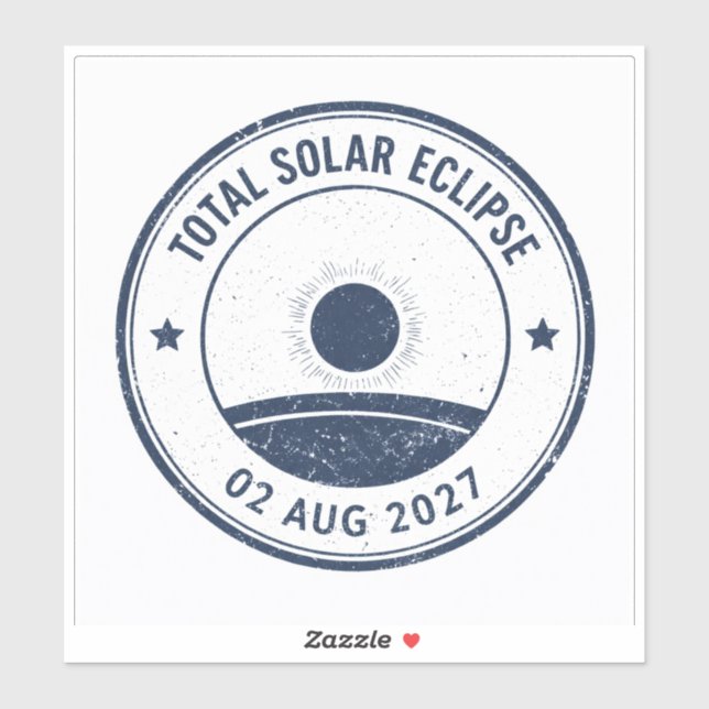 Adesivo Eclipse Solar de 2 de Agosto de 2027 (Folha)