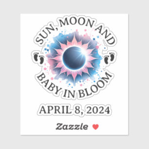 Adesivo Eclipse Solar Total 2024 Anúncio de Gravidez