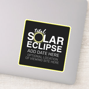 Adesivo Eclipse Solar Total - 2024 ou data personalizada