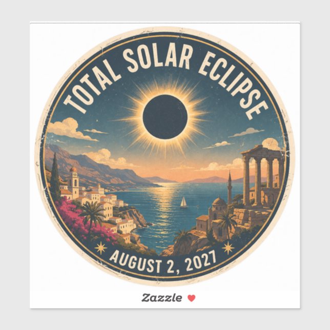 Adesivo Eclipse Total do Sol 2027  (Folha)