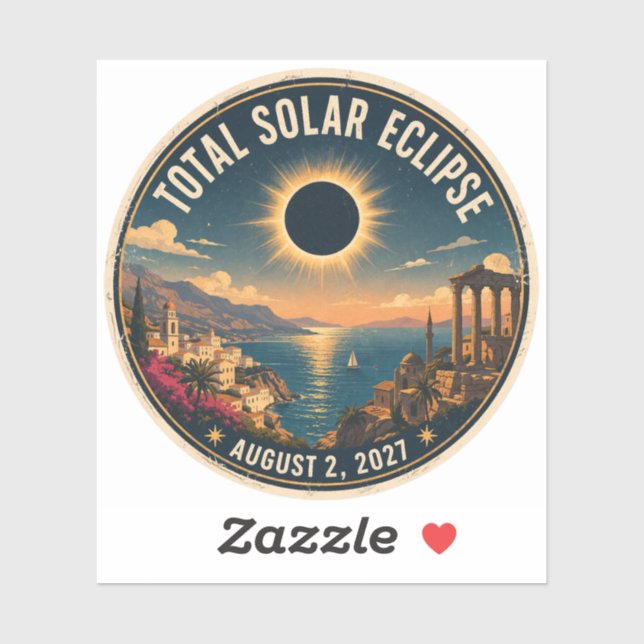 Adesivo Eclipse Total do Sol 2027  (Folha)