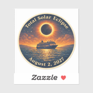 Adesivo Eclipse Total do Sol 2 de agosto de 2027 navio cru