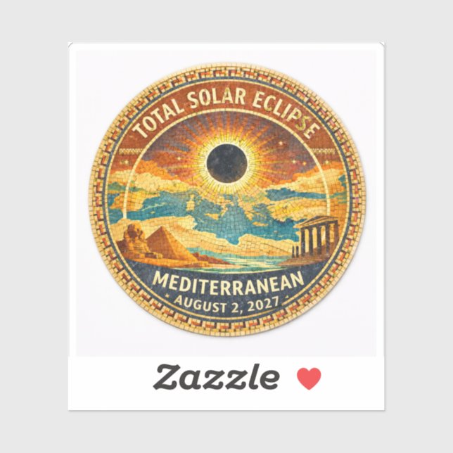 Adesivo Eclipse Total do Sol Mosaic 2027 (Folha)