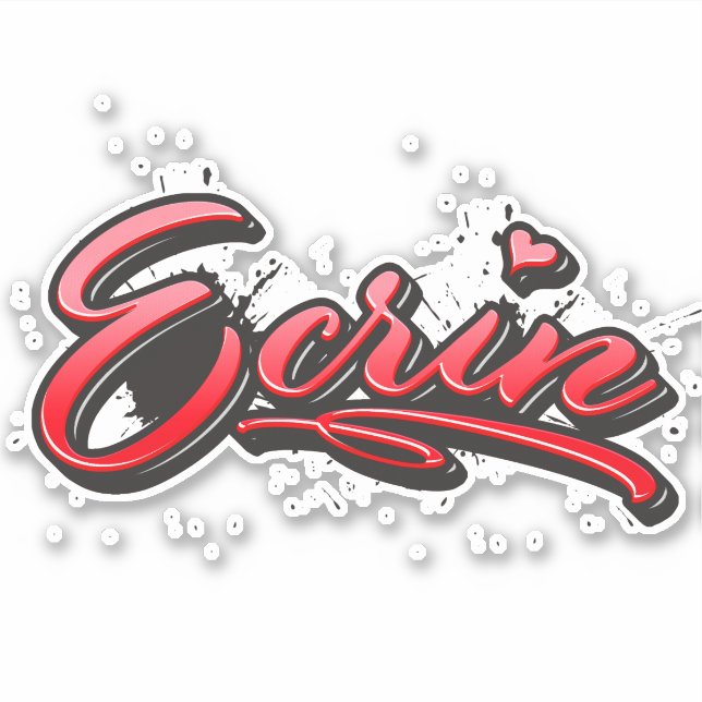 Adesivo Ecrin red Heart Graffiti Aufkleber Sticker (Frente)