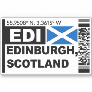 Adesivo EDI Cartão de Embarque de Edimburgo - Viagens Escó