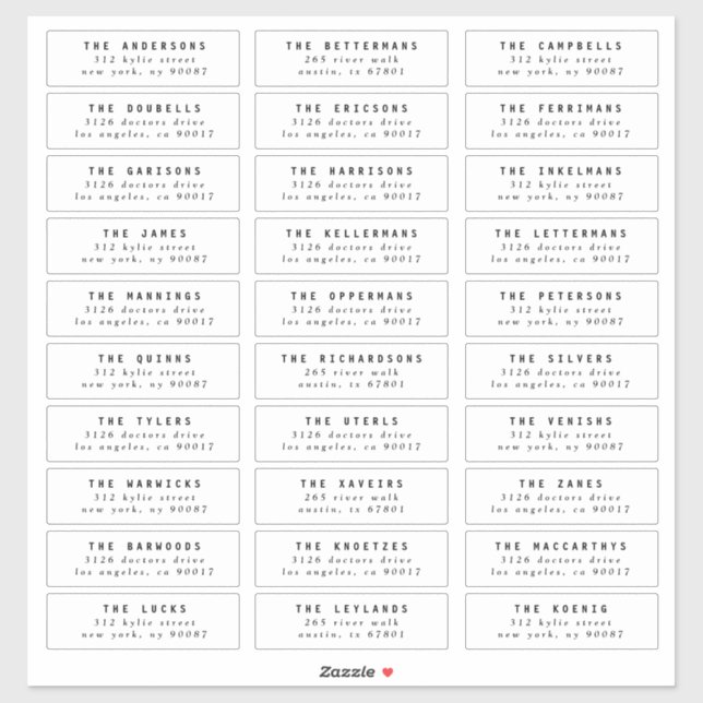 Adesivo editar carimbo de endereço de convidado de casamen (Folha)