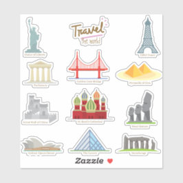 Adesivo Educação de Marcas e Monumentos do Mundo Viagem