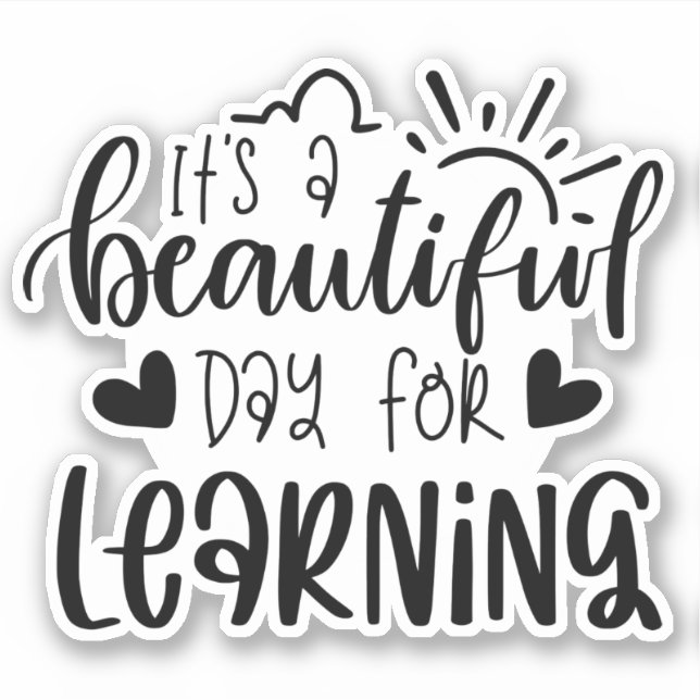 Adesivo Educador Dia Lindo para Aprender  (Frente)