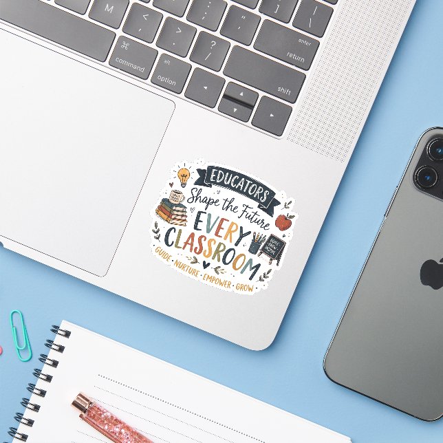 Adesivo Educadores Moldam o Futuro (Notebook com iPhone)