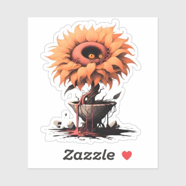 Adesivo Eerie Bloom: O Girassol assustador (Folha)