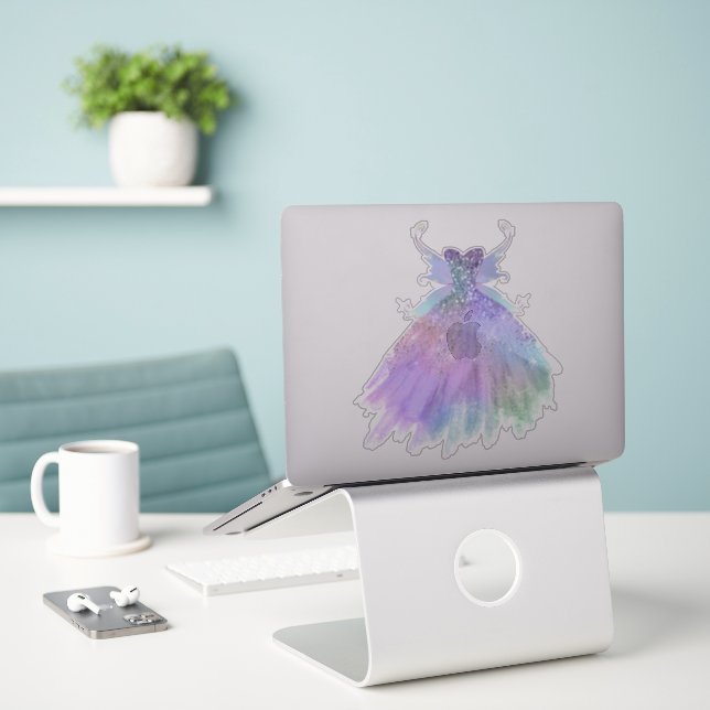 Adesivo Eethal Fairy Gown | Rainbow Ombre Pastel Sheen (Laptop na mesa)
