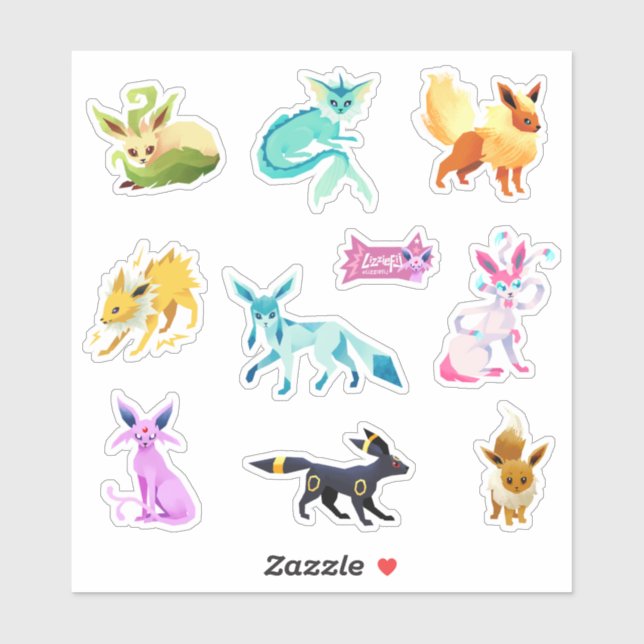 Adesivo Eeveelutions sticker set (Folha)