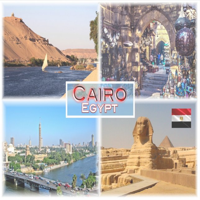 Adesivo EG Cairo - Rio Nilo - Khan el Khalili - (Frente)