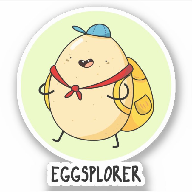Adesivo Eggsplorer Funny Egg Explorer Pun (Frente)