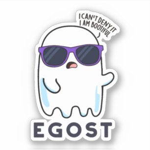 Adesivo Egost Dia de as Bruxas engraçado Ego Ghost Pun