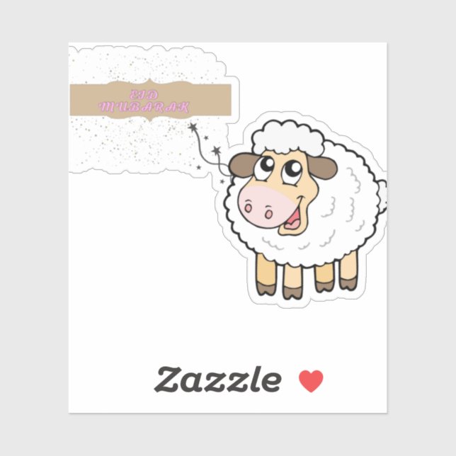 Adesivo Eid Mubarak - Caligrafia Árabe Islâmica-Eid al-Adh (Folha)