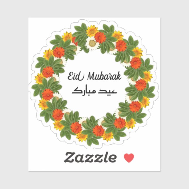 Adesivo Eid Mubarak English Arab Sticker (Folha)
