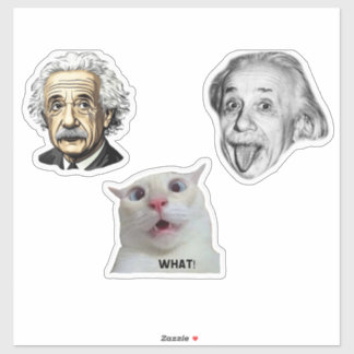 Adesivo Einstein Genius & Hilarious Cat Sticker 