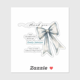 Adesivo Ela fez convite de formatura Foto Laço Azul 