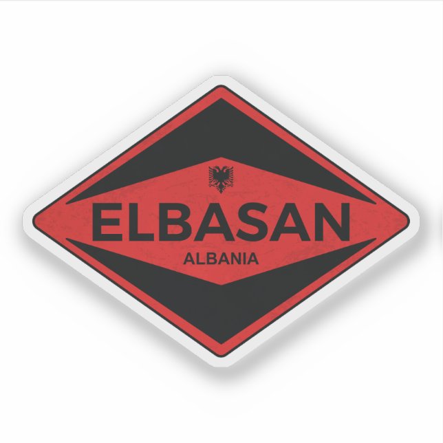 Adesivo Elbasan Albânia Vintage (Frente)